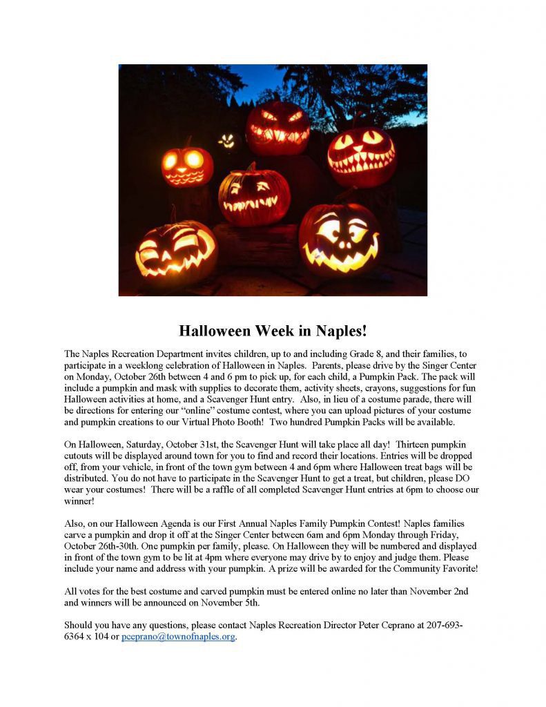 Halloween Week in Naples Sebago Lakes Chamber of Commerce Sebago